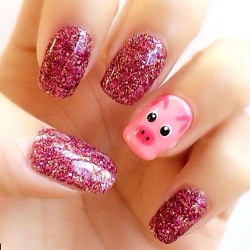 chinese new year nails pigs 1