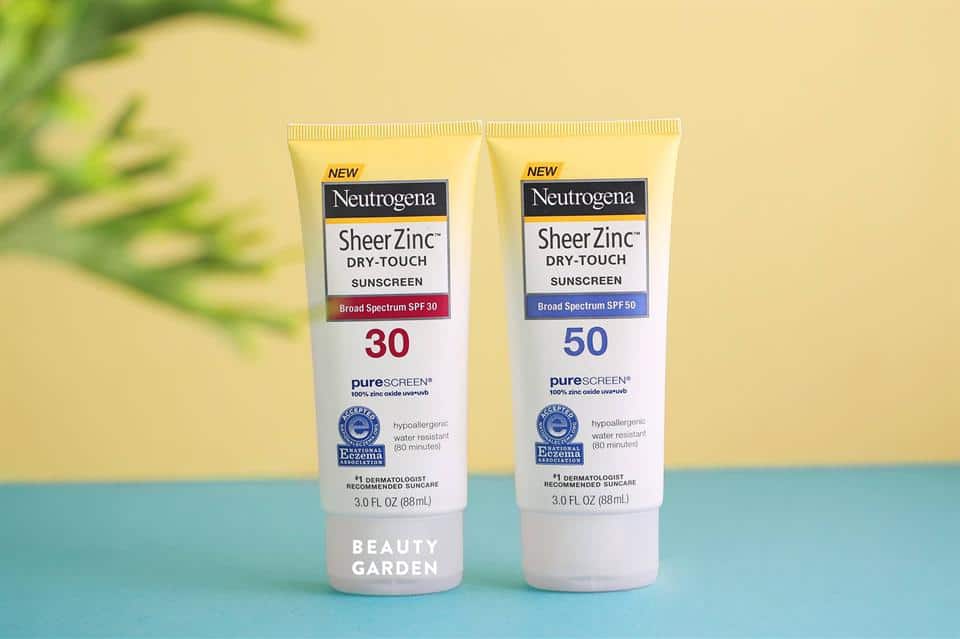 Kem chống nắng vật lý tốt Neutrogena SheerZinc Dry-Touch Face Sunscreen SPF 50 chứa Zinc Oxide