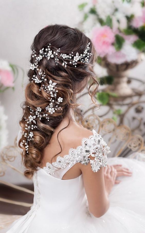 Bridal hair vine Long hair vine Wedding hair vine Flower hair vine Wedding headpiece Pearl hair vine Bridal hairpiece Crystal hair vine ScienceofBeauty
