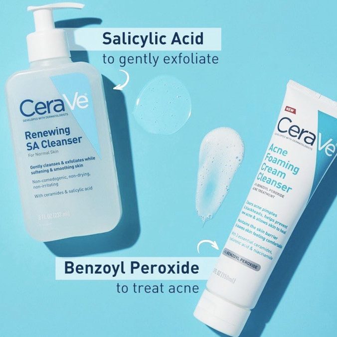 Tẩy tế bào chết mặt với CeraVe Salicylic Acid Cleanser