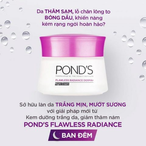 Pond’s Flawless White Night Cream làm đều màu da và se khít lỗ chân lông