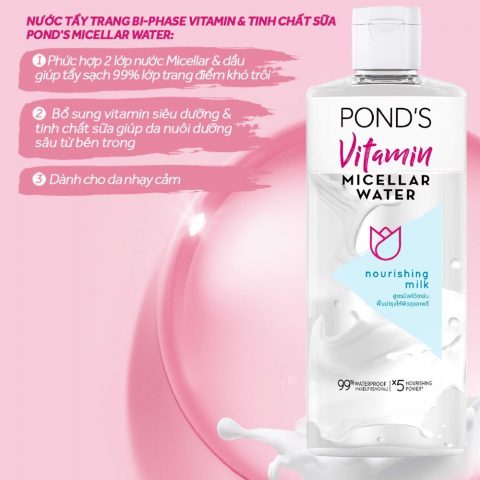 Nước tẩy trang Pond's Micellar Water Vitamin cho mọi loại da
