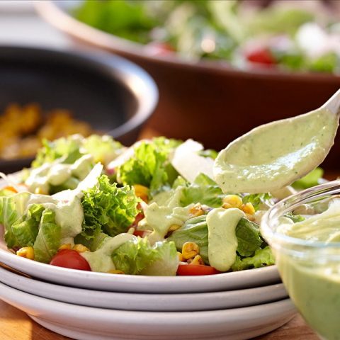 southwest salad with jalapeno avocado ranch dressing