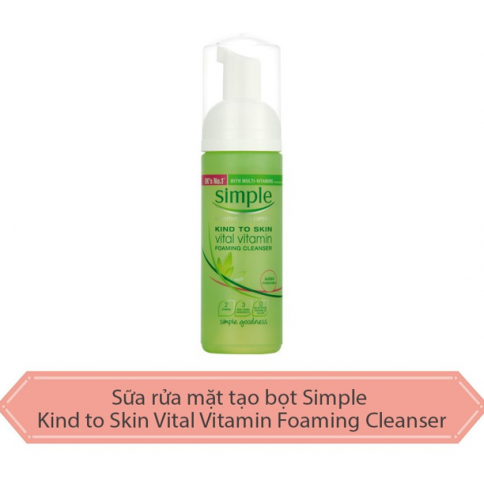 Sữa rửa mặt cho da hỗn hợp thiên dầu Simple Kind To Skin Vital Vitamin Foaming Cleanser