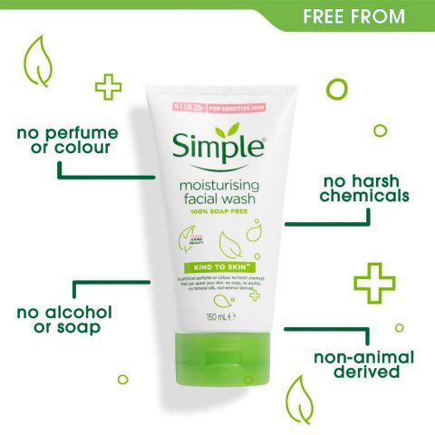 sữa rửa mặt cho da khô Simple Kind To Skin Moisturising Facial Wash 
