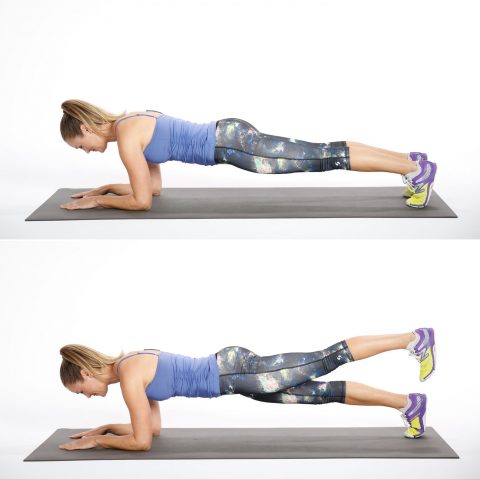 Plank with alternate leg lift