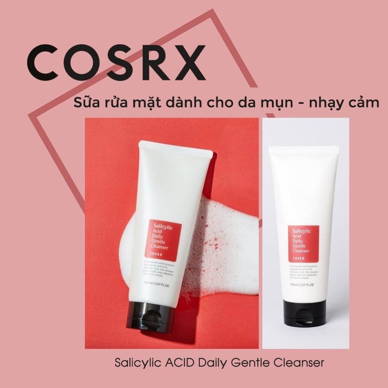 Sữa rửa mặt trị mụn Cosrx Salicylic Acid Daily Gentle Cleanser