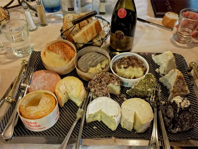 cheese course at lunchtime in france