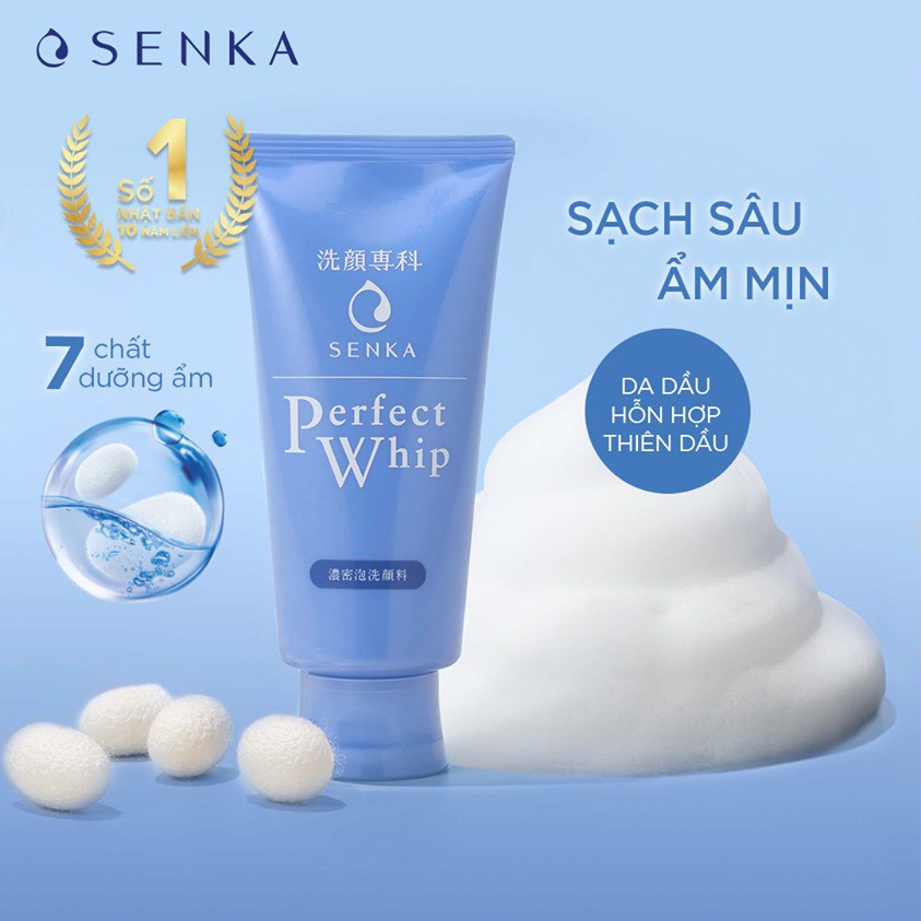 Sữa rửa mặt Senka Perfect Whip dành cho da thường