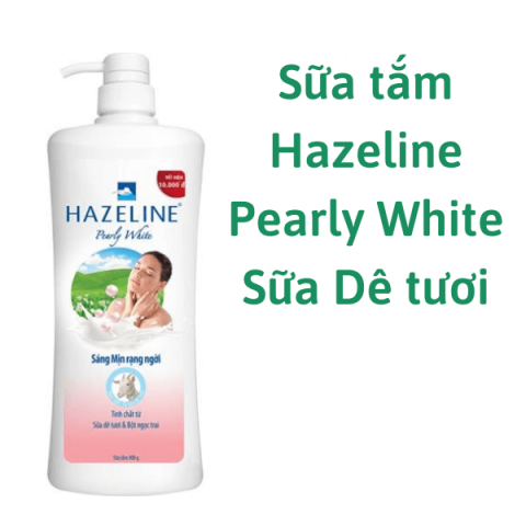 Sữa tắm kích trắng Hazeline Pearly White Sữa Dê Tươi – Bột Ngọc Trai