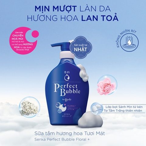 Sữa Tắm Kích Trắng Senka Perfect Bubble For Body Floral