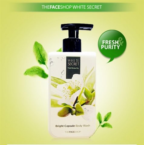 Sữa tắm kích trắng White Secret Bright Capsule Body Wash The Face Shop