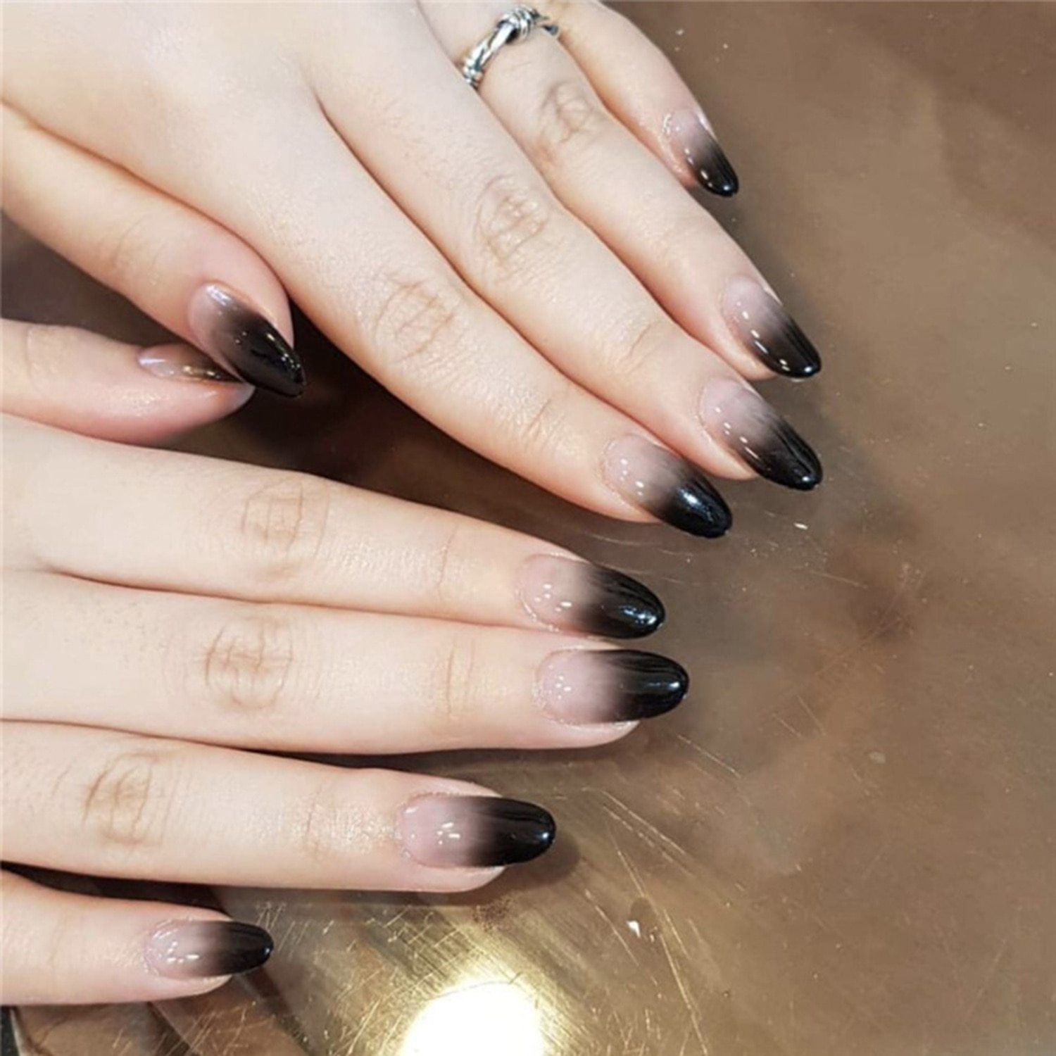 mẫu nail đen ombre - đẹp365