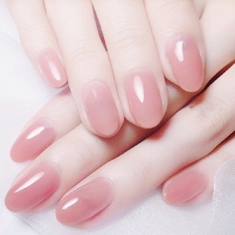  Kiểu nail hồng thạch sơn bóng nhẹ nhàng - đẹp365