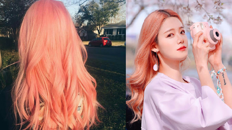 Màu tóc hồng cam cuốn hút - đẹp365