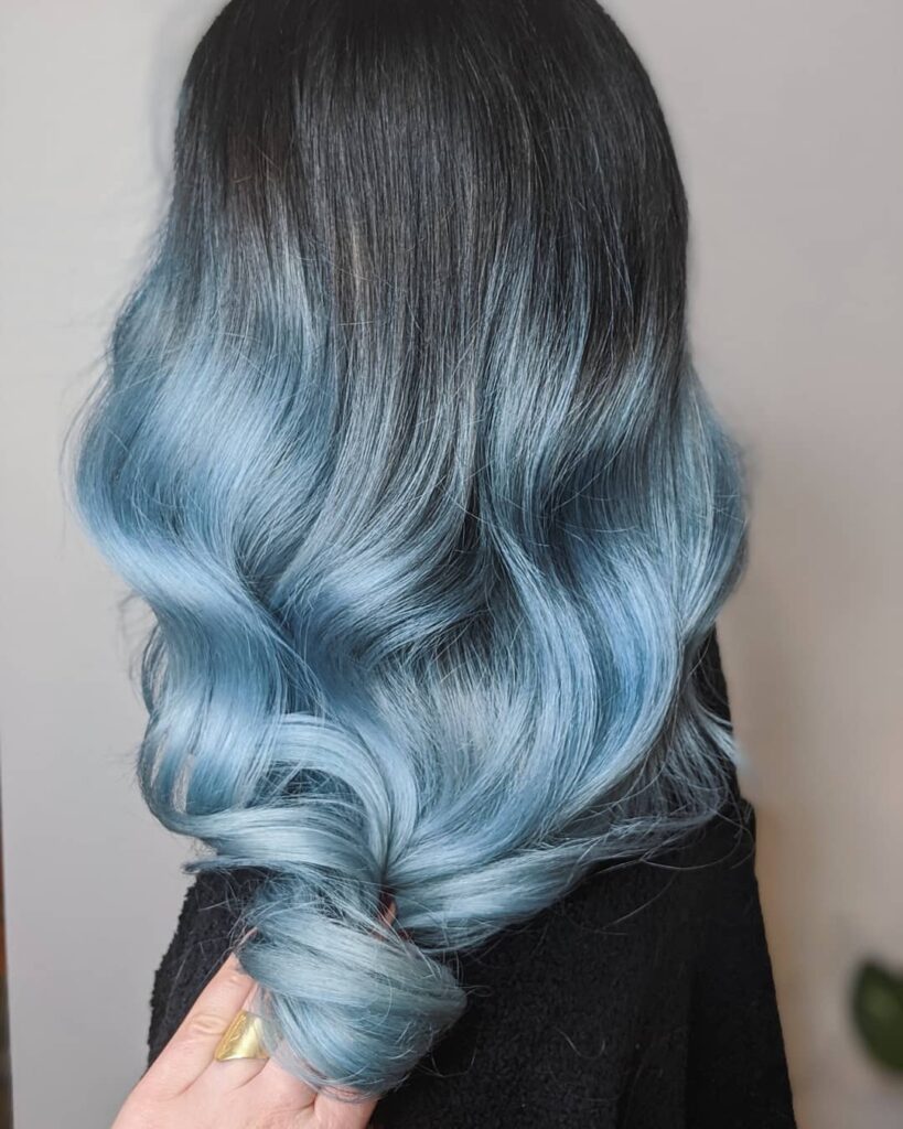 Tóc màu xanh khói ombre - đẹp365