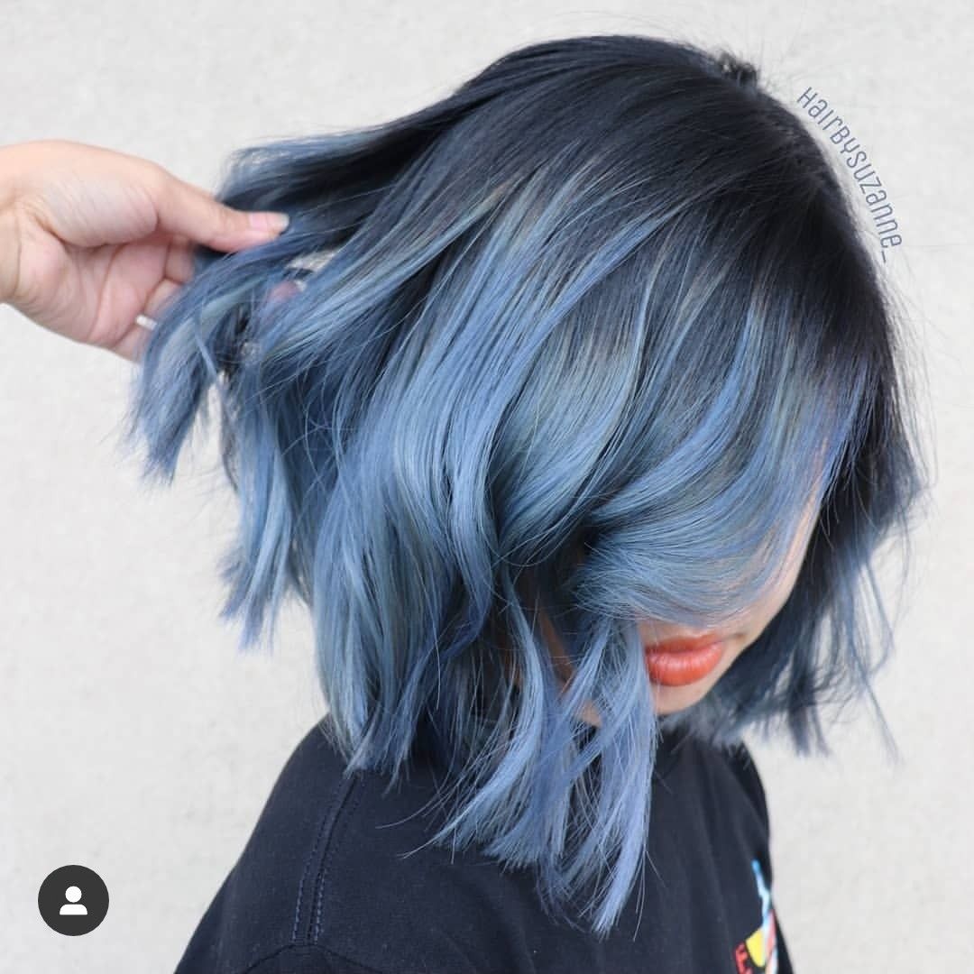 Tóc màu xanh ánh khói - đẹp365