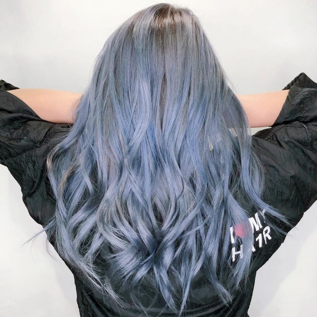 Tóc màu xanh khói bạc - đẹp365