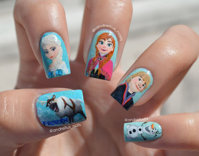 Nail hoạt hình Elsa xinh xắn