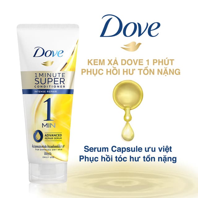 dùng Dove ngăn ngừa tóc hư tổn