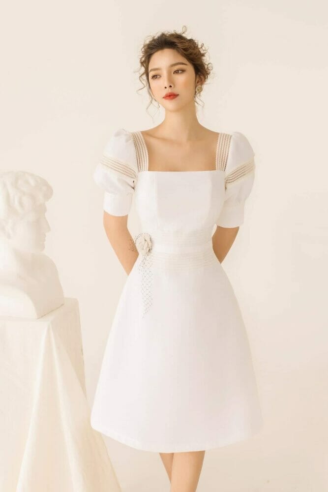 Top mẫu váy đầm màu trắng vừa đẹp vừa tôn dáng hết 