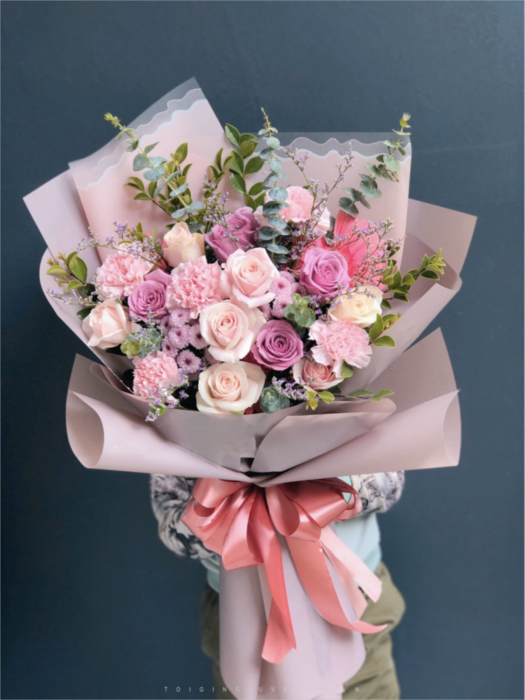 Giỏ HOA CHÚC MỪNG sinh nhật mẫu hoa chúc mừng lãng hoa để bàn