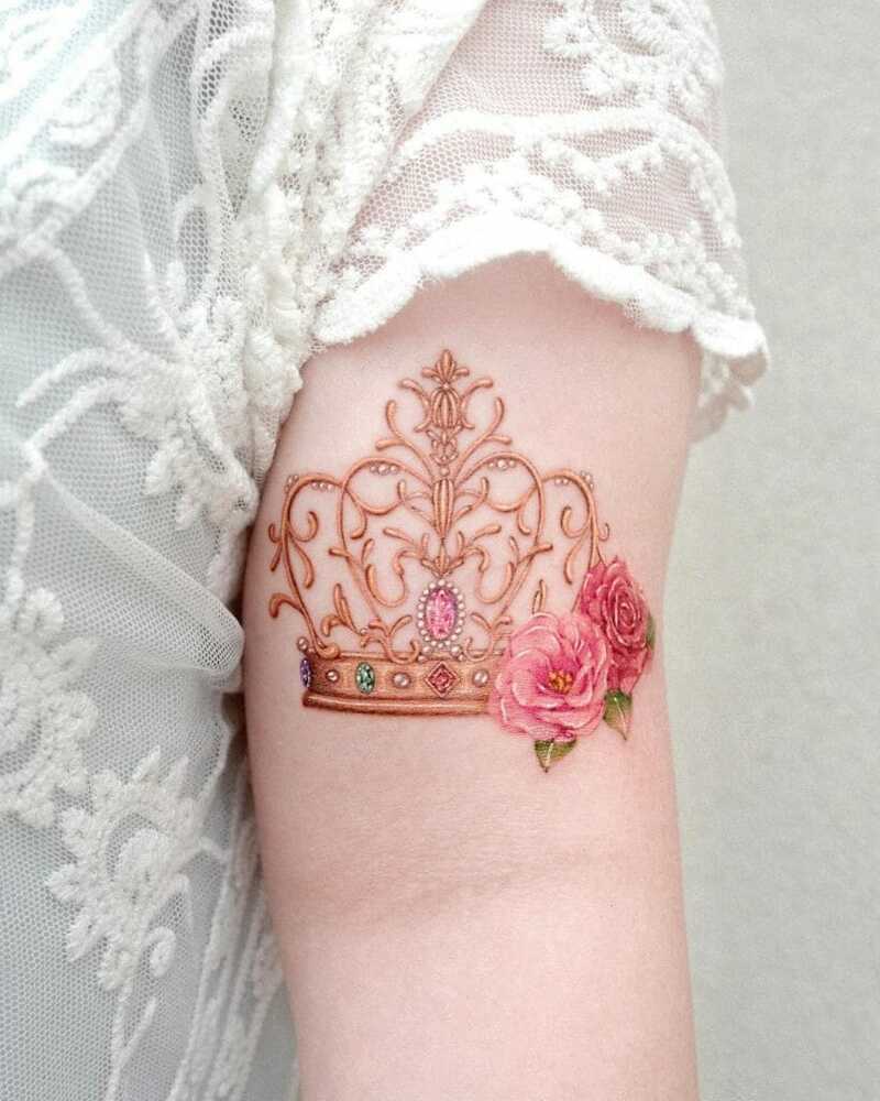 Lịch sử giá Hình xăm dán nữ tatoo vương miện hoa hồng kích thước 15 x 21 cm   đang giảm 3000 tháng 72023  BeeCost